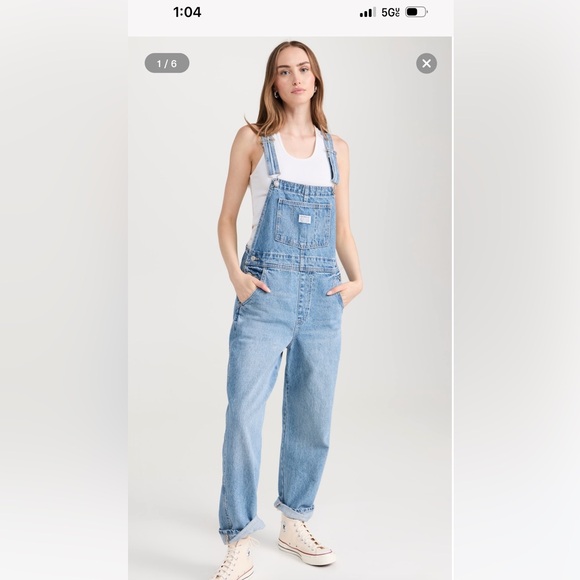 Levi’s vintage style denim overalls dungarees light denim shopbop XS - Picture 5 of 6